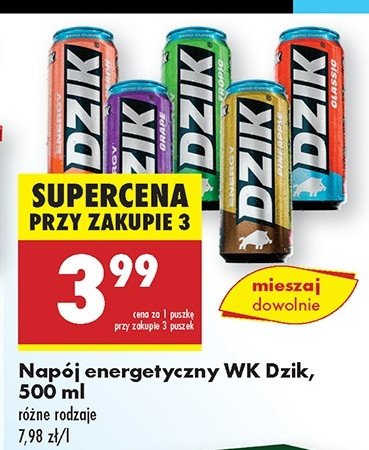 Napój energetyczny tropic WK DZIK promocja w Biedronka