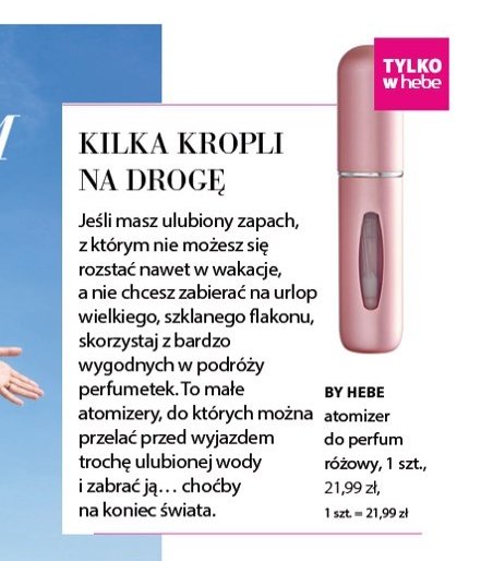 Atomizer do perfum różowy By hebe promocja