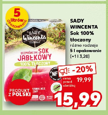 Sok jabłkowy Sady wincenta promocja