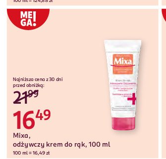 Krem do rąk Mixa intensywne odżywianie promocja w Rossmann