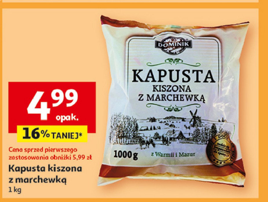 Kapusta kiszona z marchewką Dominik promocja