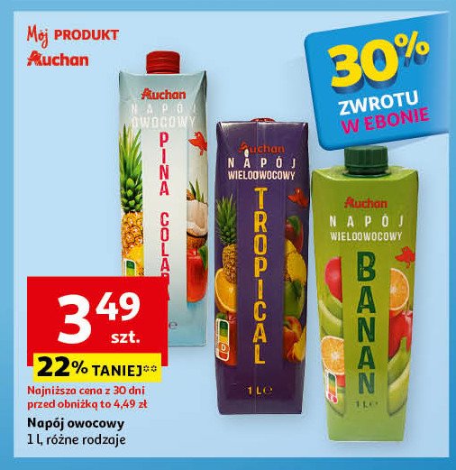 Napój tropical Auchan różnorodne (logo czerwone) promocja