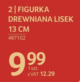 Figurka drewniana Lisek 13 cm promocja w Selgros