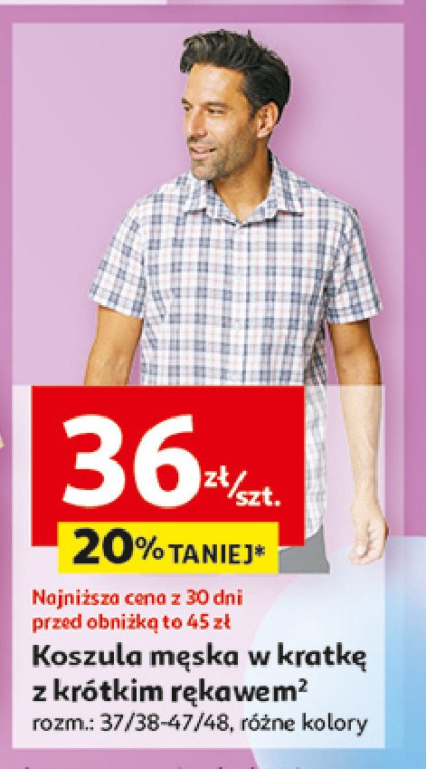 Koszula męska w kratkę promocja w Auchan