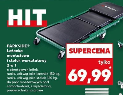Leżanka warsztatowa PARKSIDE Leżanka montażowa i stołek warsztatowy 2 w 1 promocja w Kaufland