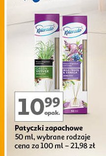 Patyczki zapachowe green vetiver Kolorado promocja