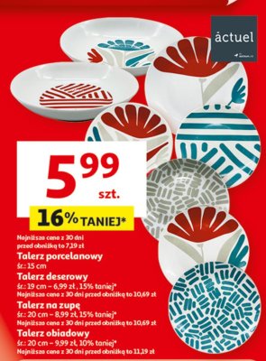 Talerz płytki śr. 20 cm Actuel promocja w Auchan