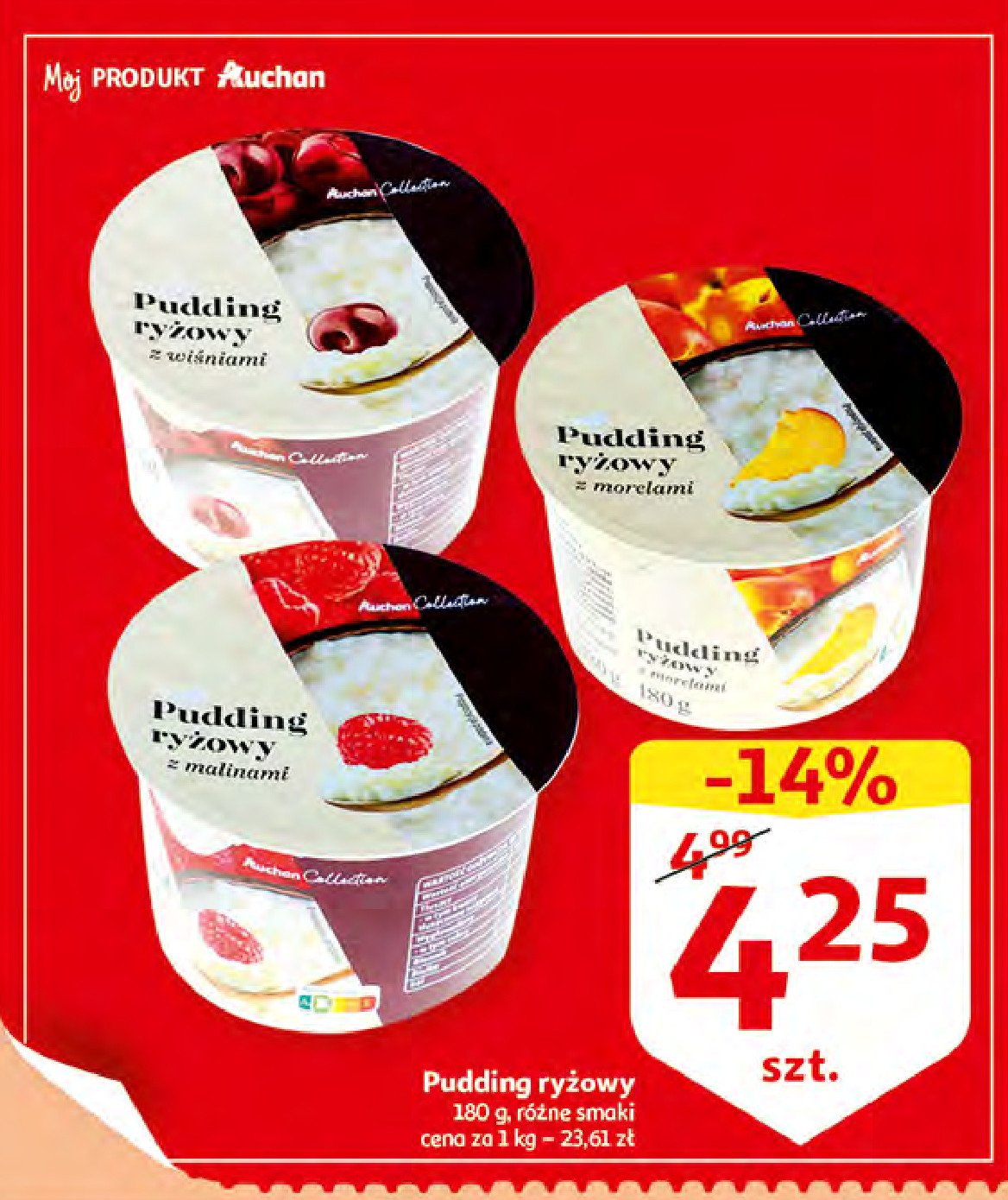 Pudding ryżowy z malinami Auchan (promocje image) promocja