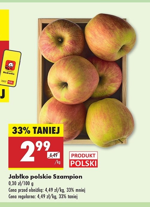 Jabłka szampion polska promocja w Biedronka