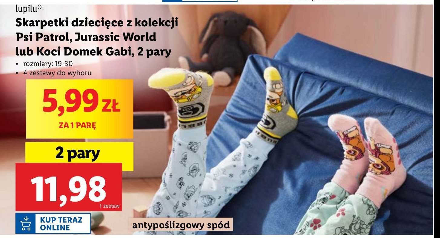 Skarpetki dziecięce abs 19-30 Lupilu promocja