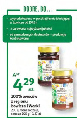 Czarna porzeczka 100% z regionu łowicza Auchan pewni dobrego promocja