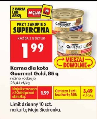 Karma dla kota Gourmet Gold, 85 g promocja w Biedronka