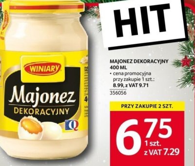 Majonez dekoracyjny Winiary 400 ml promocja w Selgros