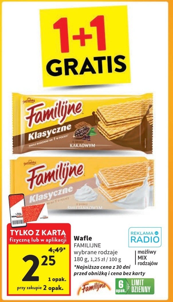 Wafle kakaowe Jutrzenka familijne promocja