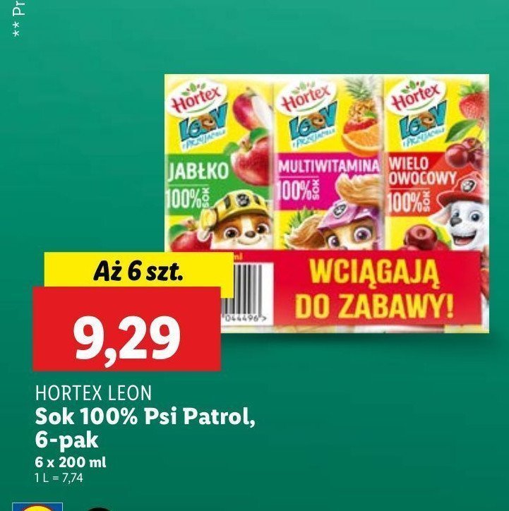 Soki owocowe mix Hortex leon promocja