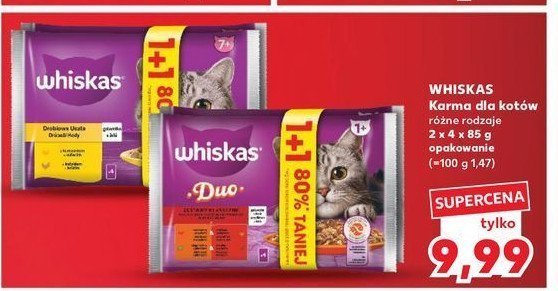 Karma dla kota kremowe wariacje kurczak i warzywa + jagnięcina i indy Whiskas tasty mix promocja