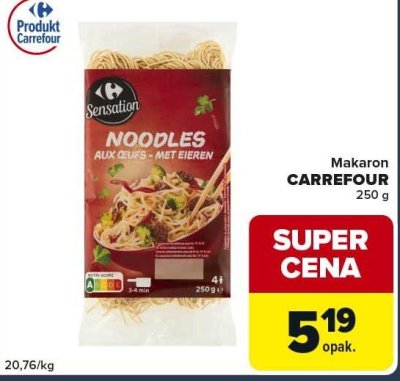 Makaron Carrefour Noodles aux oeufs 250g promocja w Globi