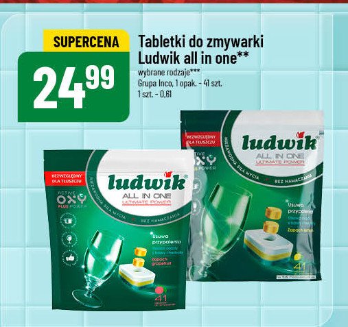 Tabletki do zmywarek grapefruit Ludwik all in one promocja