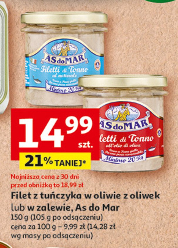 Filet z tuńczyka w zalewie As do mar promocja w Auchan