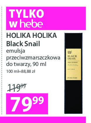 Emulsja do twarzy Holika holika black snail promocja