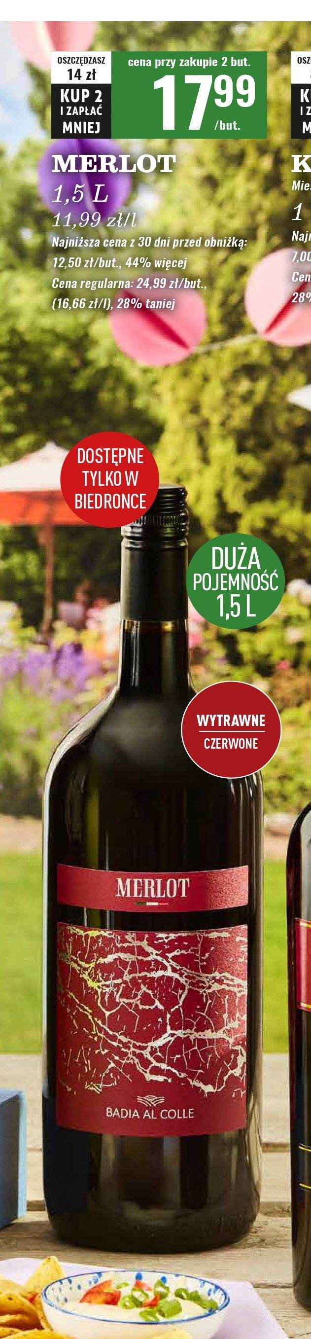 Wino Badia al colle merlot promocja w Biedronka