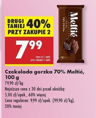 Czekolada gorzka 70% Meltie promocja