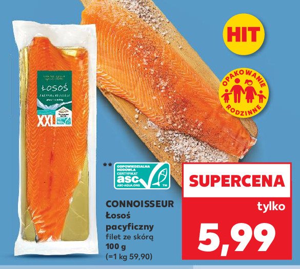 Łosoś pacyficzny filet keta xxl Connoisseur promocja w Kaufland
