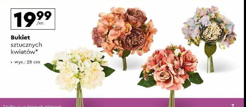 Bukiet sztucznych kwiatów promocja w Biedronka