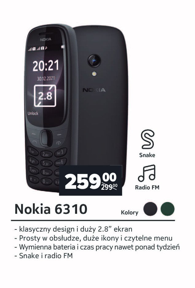 Telefon kom贸rkowy 6310 zielony Nokia promocja