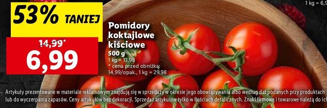 Pomidory koktajlowe promocja