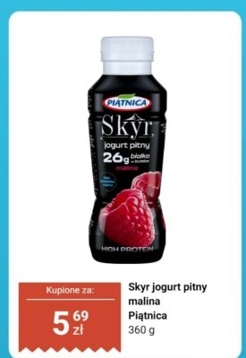 Jogurt pitny Skyr malina Piątnica promocja w Dino