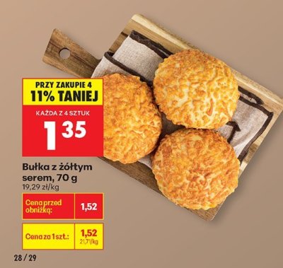 Bułka z żółtym serem promocja w Biedronka