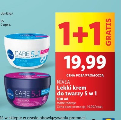 Krem do twarzy lekki na noc Nivea promocja