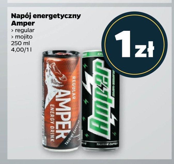 Napój classic Amper energy drink promocja w Netto