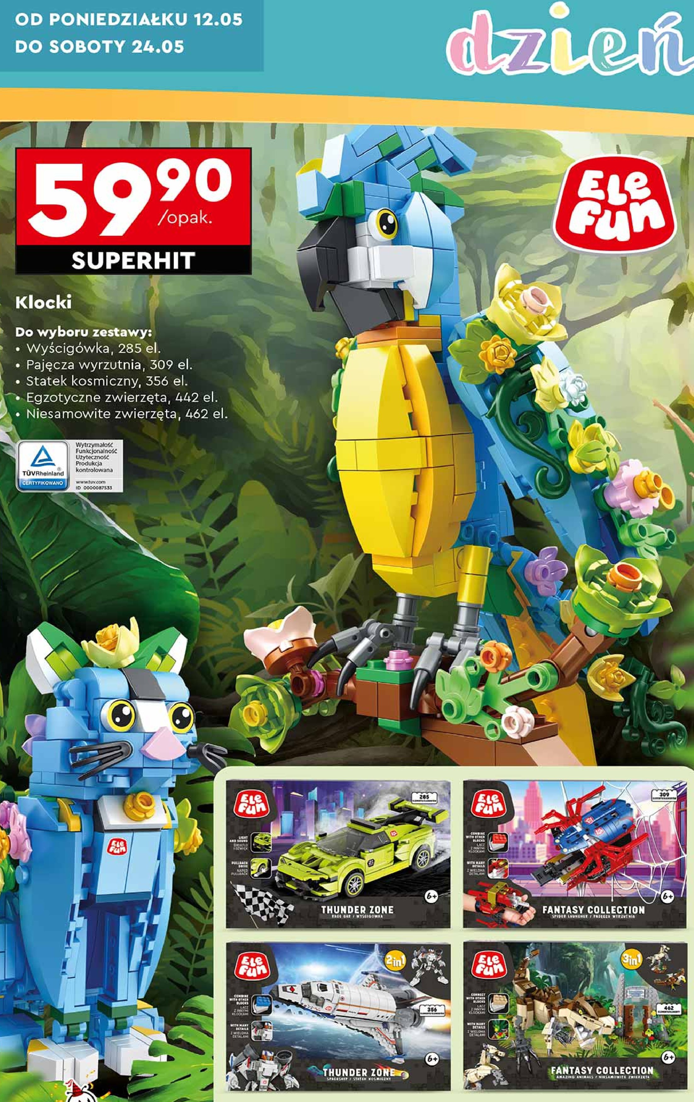 Statek kosmiczny 356 elem. Elefun promocja w Biedronka