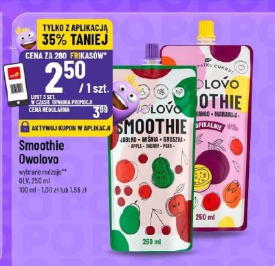 Smoothie Owolovo różne rodzaje promocja w POLOmarket
