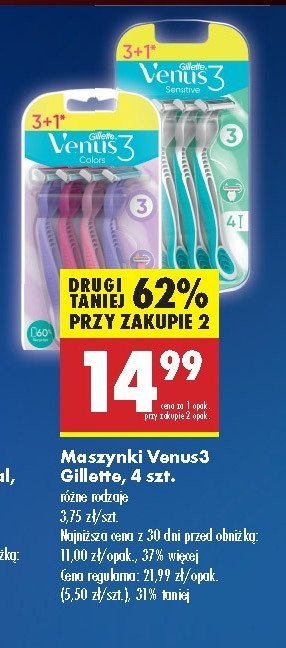 Maszynki do golenia Gillette venus 3 sensitive promocja