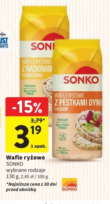 Wafle ryżowe z dynią Sonko promocja
