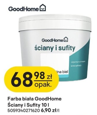 Farba biała GoodHome Ściany i Sufity promocja w Castorama