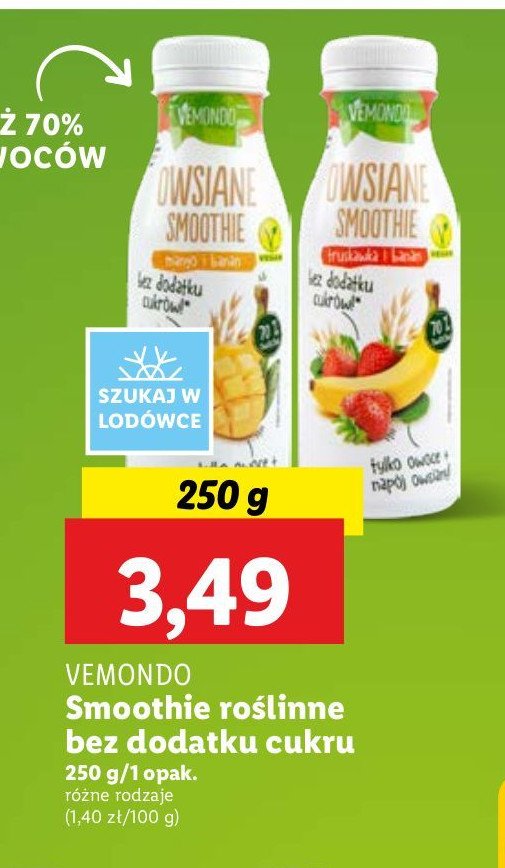 Smoothie owsiane truskawka - banan Vemondo promocja w Lidl