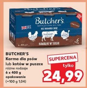 Karma dla psa kurczak + wołowina + indyk z warzywami Butcher's promocja w Kaufland