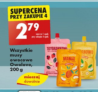 Mus jabłkowo-truskawkowy Owolovo promocja w Biedronka