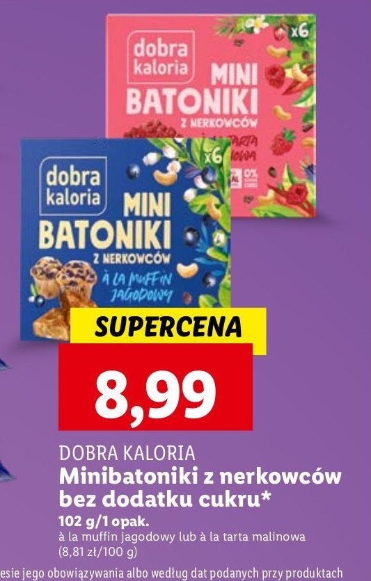 Mini batoniki z nerkowców a'la tarta malinowa Dobra kaloria promocja