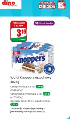 Wafel Knoppers orzechowy 3x25g promocja w Dino