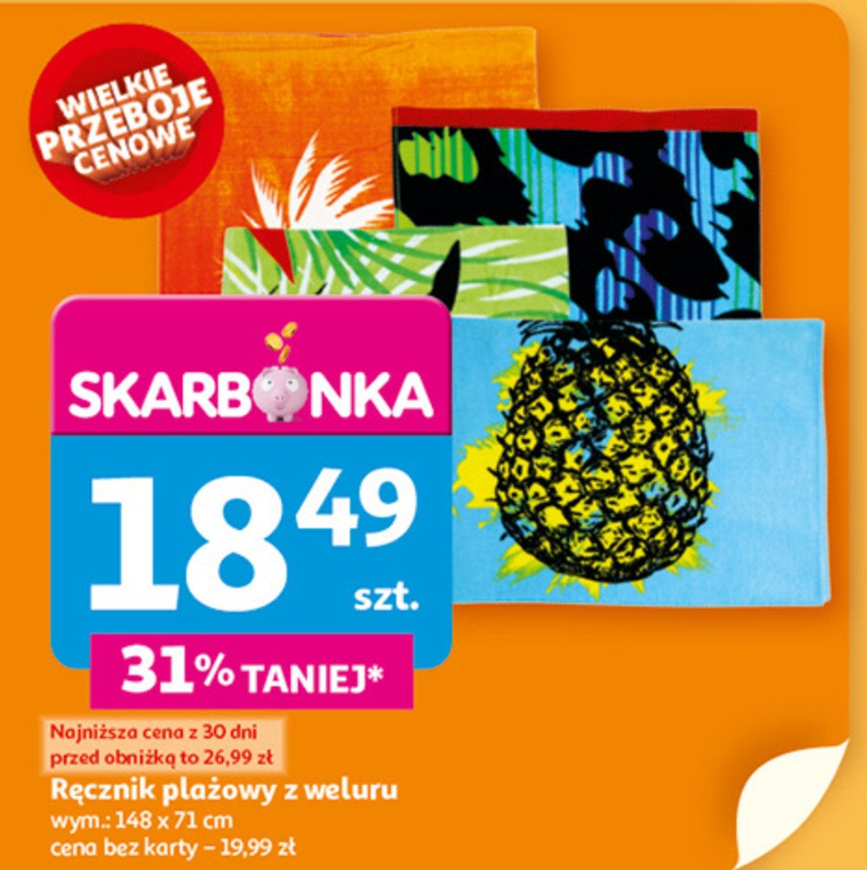 Ręcznik kąpielowy 148 x 71 cm promocja w Auchan