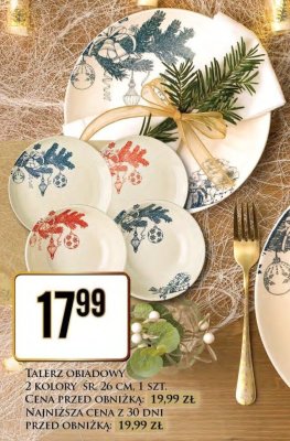 Talerz obiadowy 2 kolory śr. 26 cm promocja w Dino