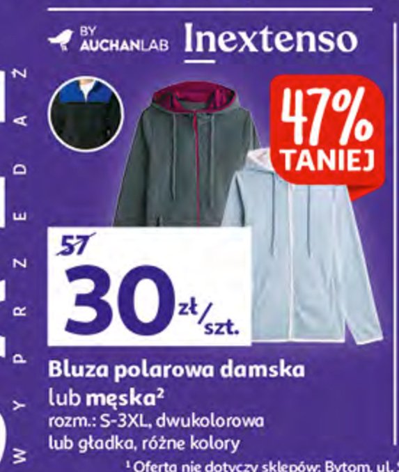 Bluza polarowa cienka męska s-3xl Auchan inextenso promocja