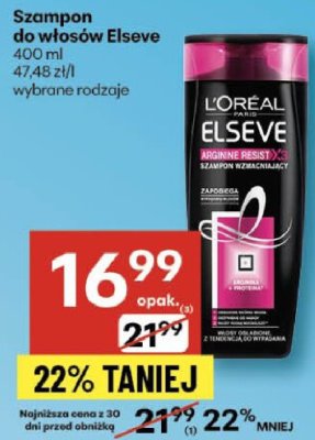 Szampon do włosów Elseve wybrane rodzaje promocja w Delikatesy Centrum