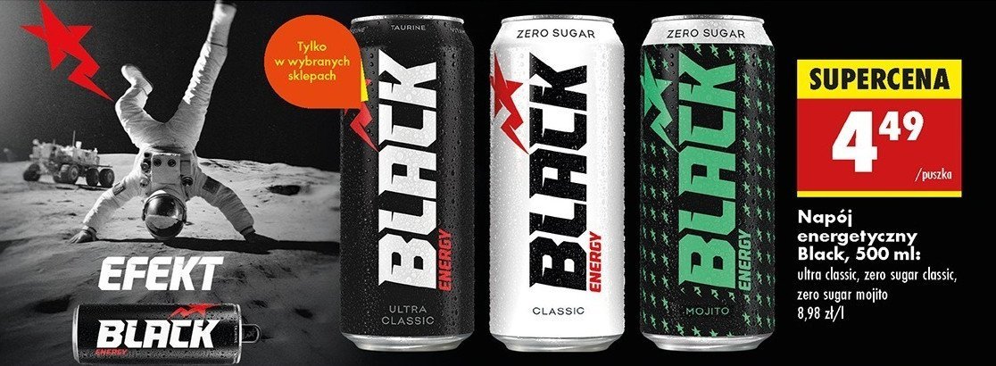 Napój energetyczny classic Black promocja w Biedronka