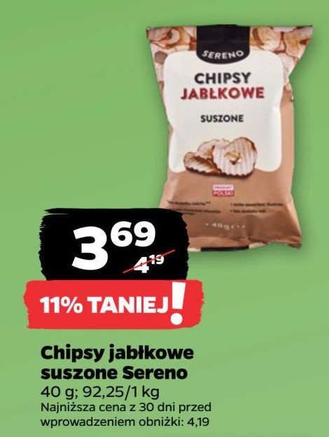 Chipsy jabłkowe suszone Sereno promocja